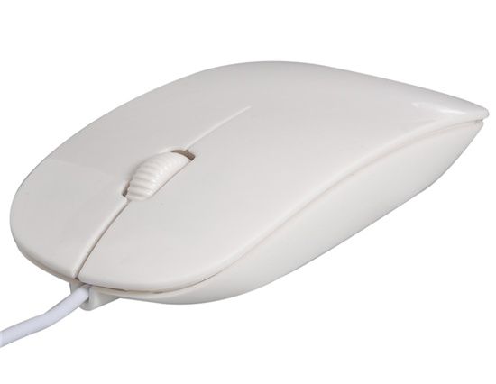 Mouse óptico com fio Ultra-slim (branco)Cod. 123