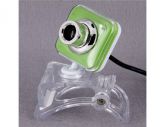 Webcam 0.3Mpx com microfone e Clip Crystal (verde)Cod.306